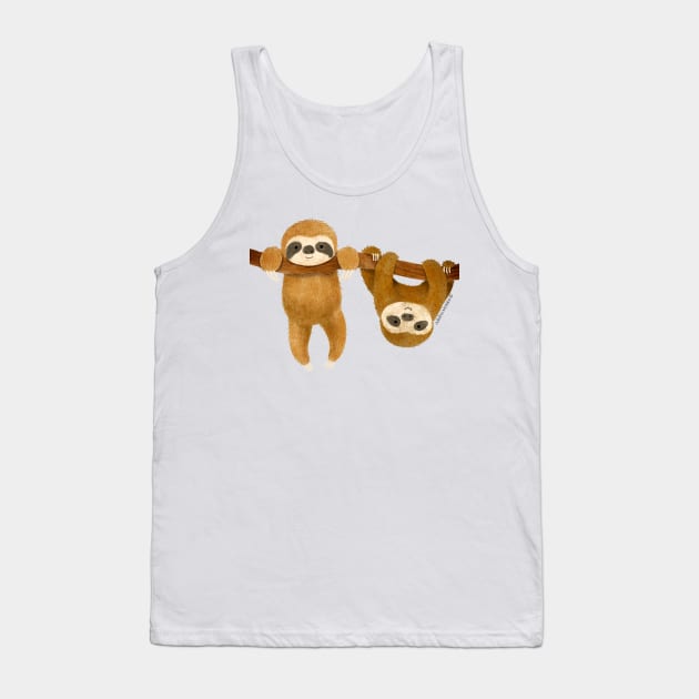 Sloths enjoying a Lazy Time Tank Top by julianamotzko